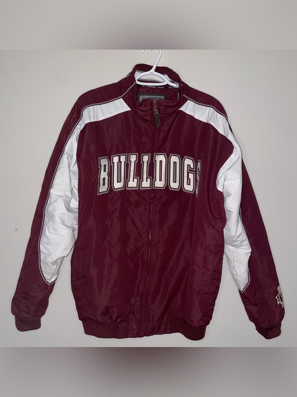 Colosseum Mississippi State Bulldogs Maroon White Fleece Inner Coat FLAW